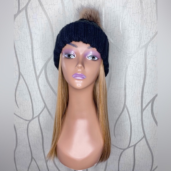 🎀 16” Blonde Highlights Wig Winter Beanie Knit Hat 🎀 NWOT - Picture 7 of 7
